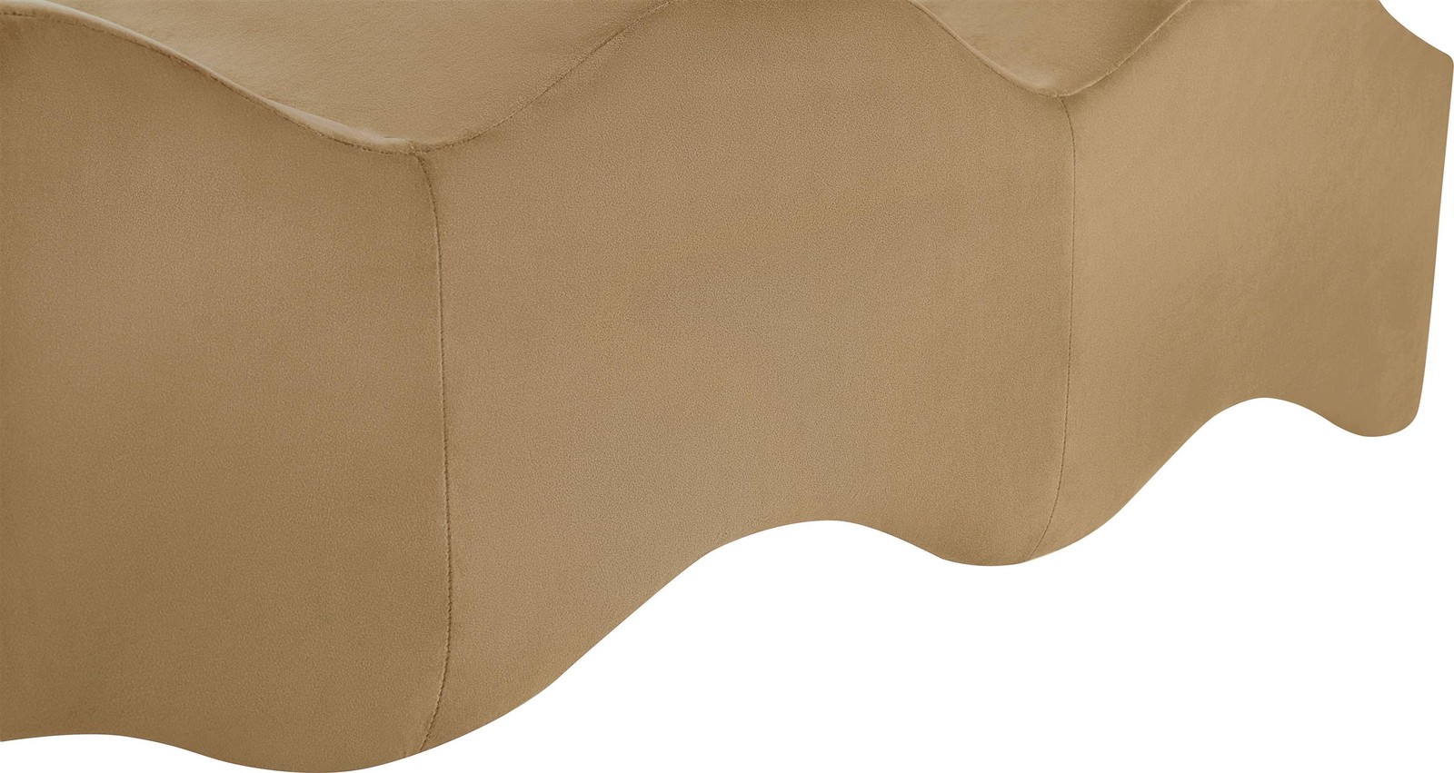 Meridian Furniture Wave Beige Velvet Bench