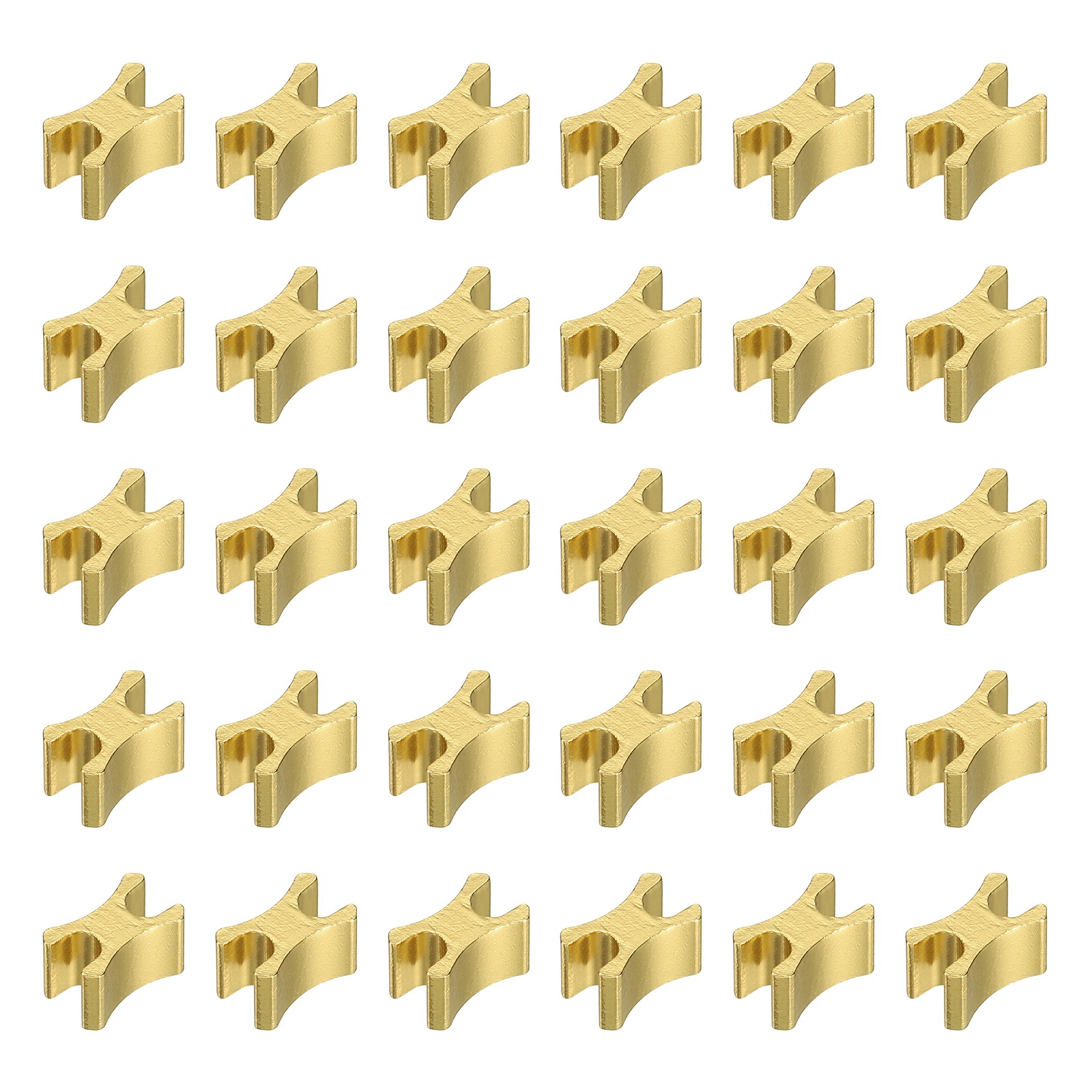 30 Pcs Zipper Slider Retainers, #8 Zipper Bottom Stoppers Closed-end, Light Gold