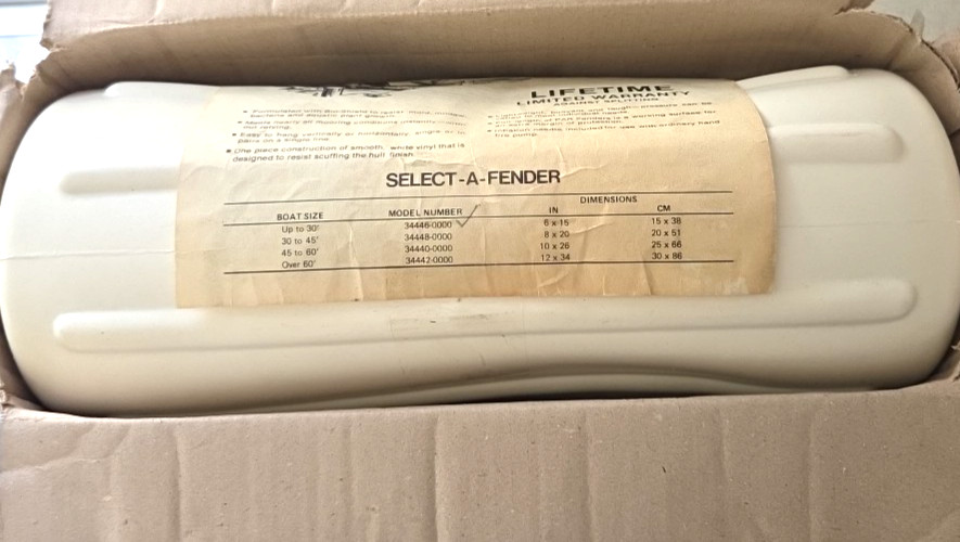 * NEW Jabsco for Dock Rite Boat Fender Bumper 6 x 15 Inch HTM Ribbed Vinyl White