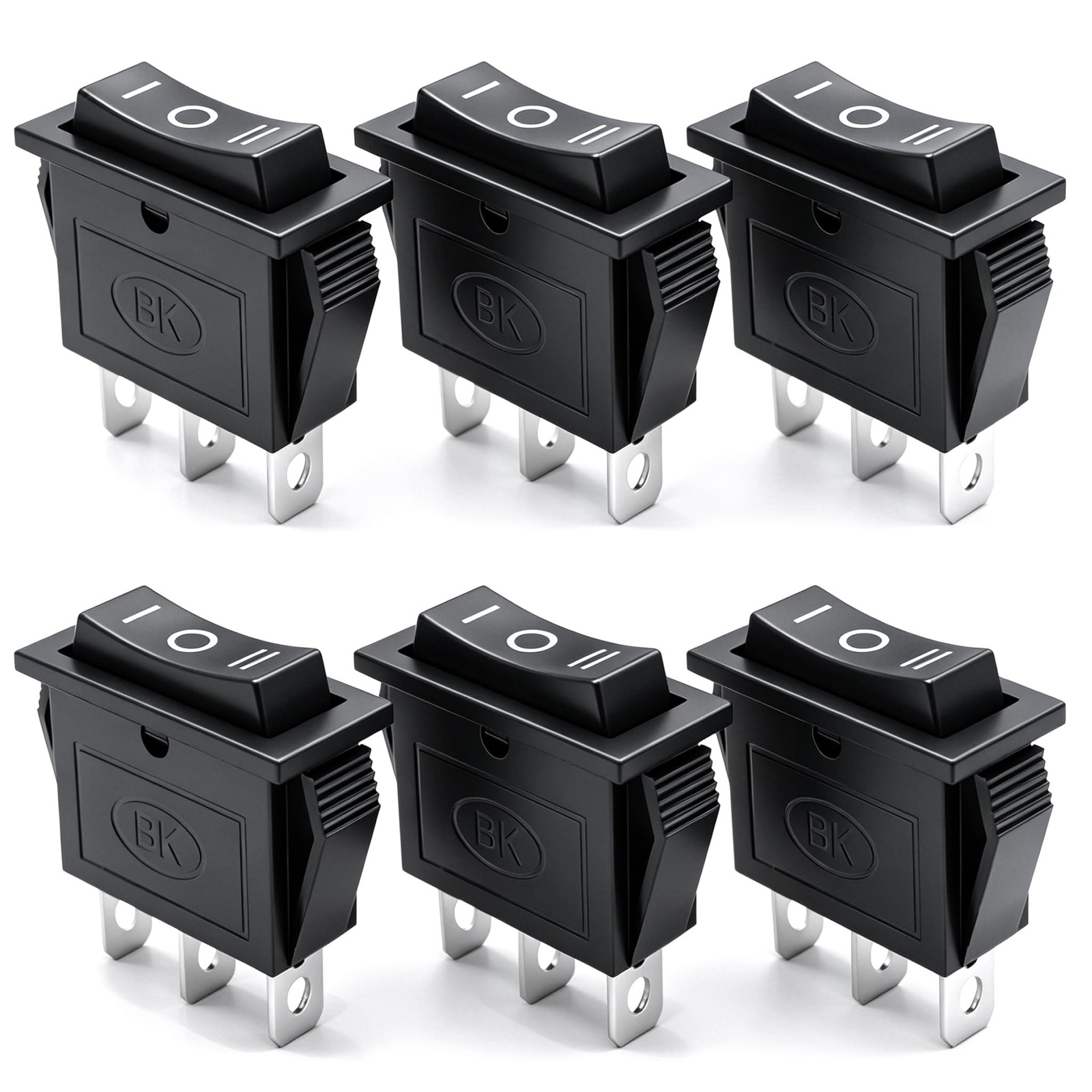 Momentary Rocker Switch Toggle Power Switch SPDT 3 Pin KCD3123 6 PCS Pack
