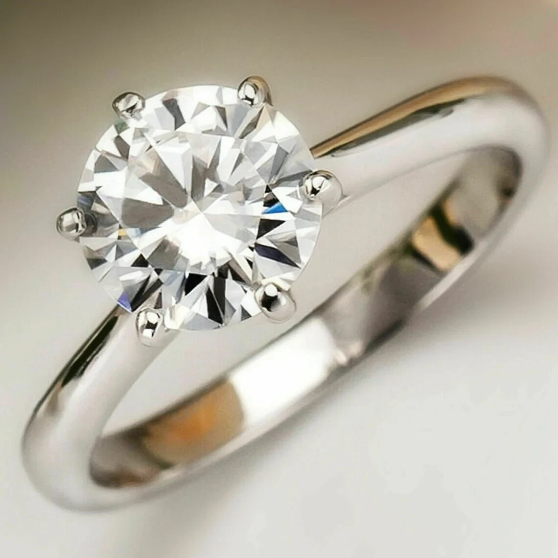 Lab-Created 3.10 Ct Round Cut White Diamond Wedding Ring 925 Sterling Silver