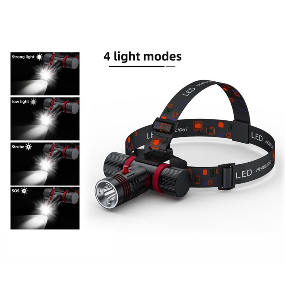 Underwater Diving Headlamp with Four Lighting Modes and Magnetic Switch Control