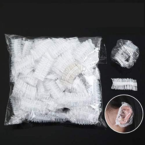 100PCS Ear Protector Caps Disposable Elastic Clear Shower Water Ear Covers La...