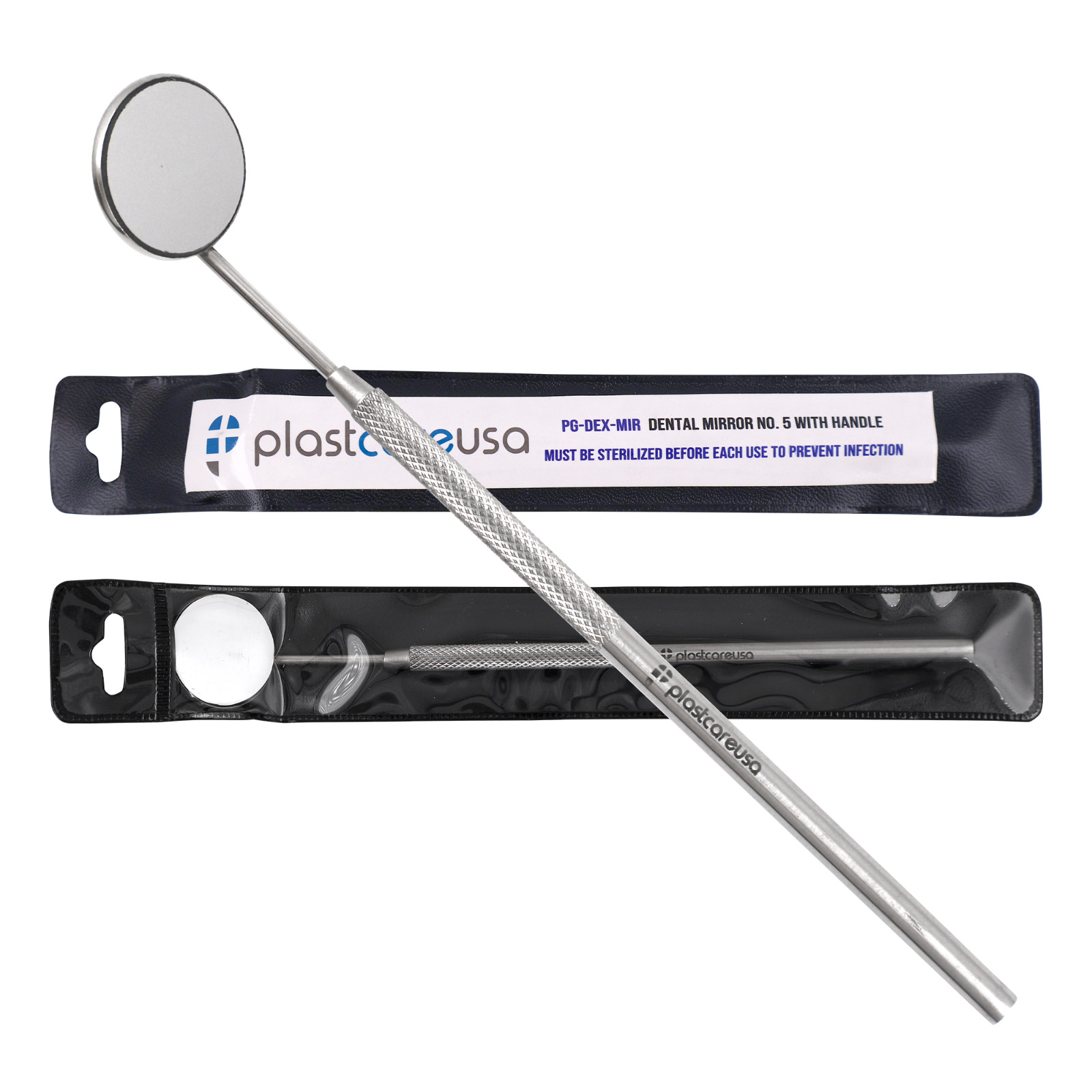 Dental Mirror #5 with Handle German Steel Autoclavable Dentist Examination Tool