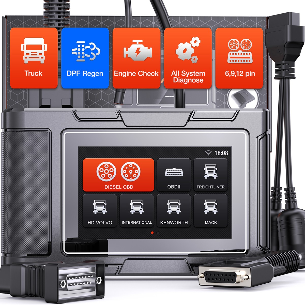 ANCEL HD3600 Heavy Duty Truck OBD2 Scanner Diagnostic Full System DPF Regen Tool