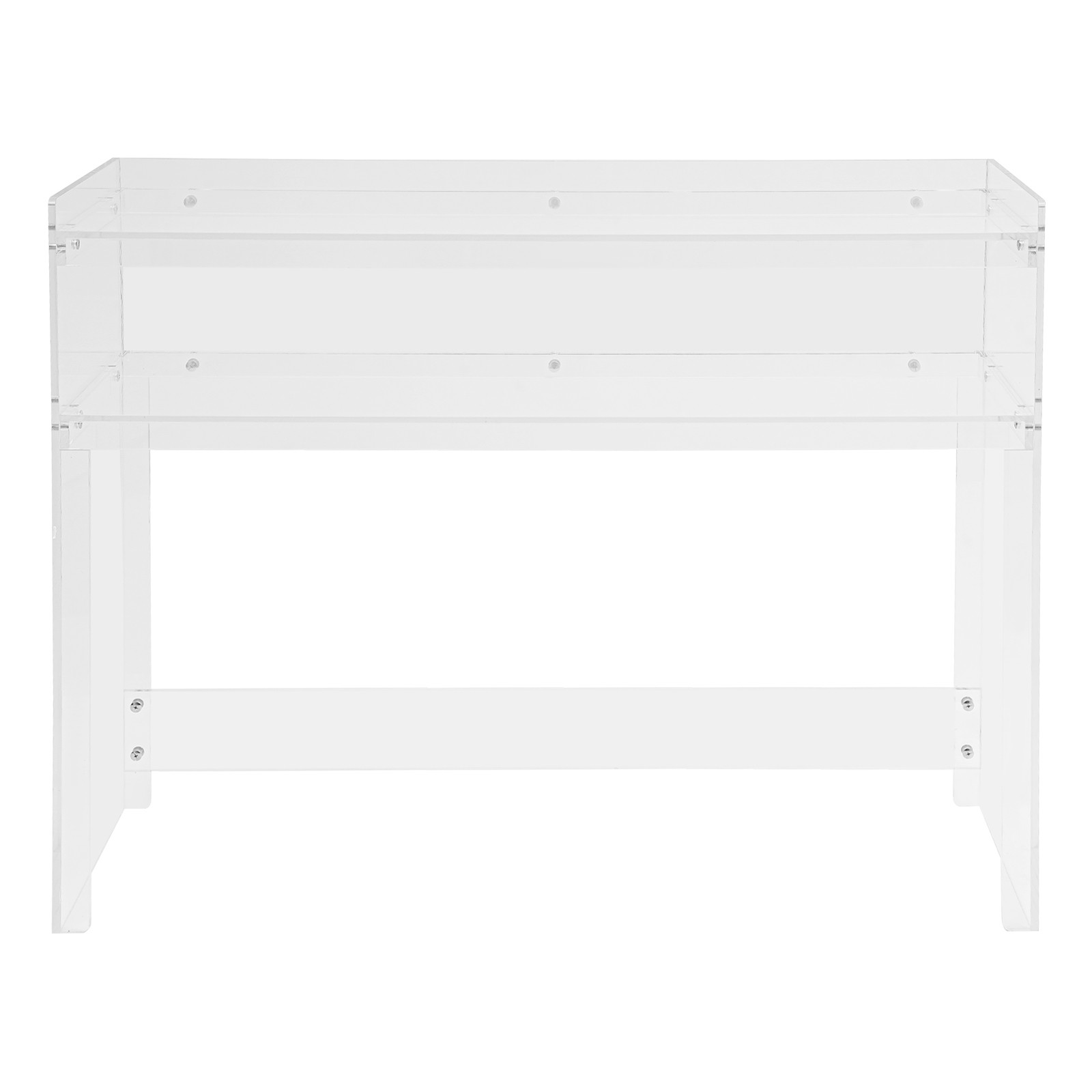 2 Tiers Modern Acrylic Desk Small Entryway Table With Open Shelves Entry Table