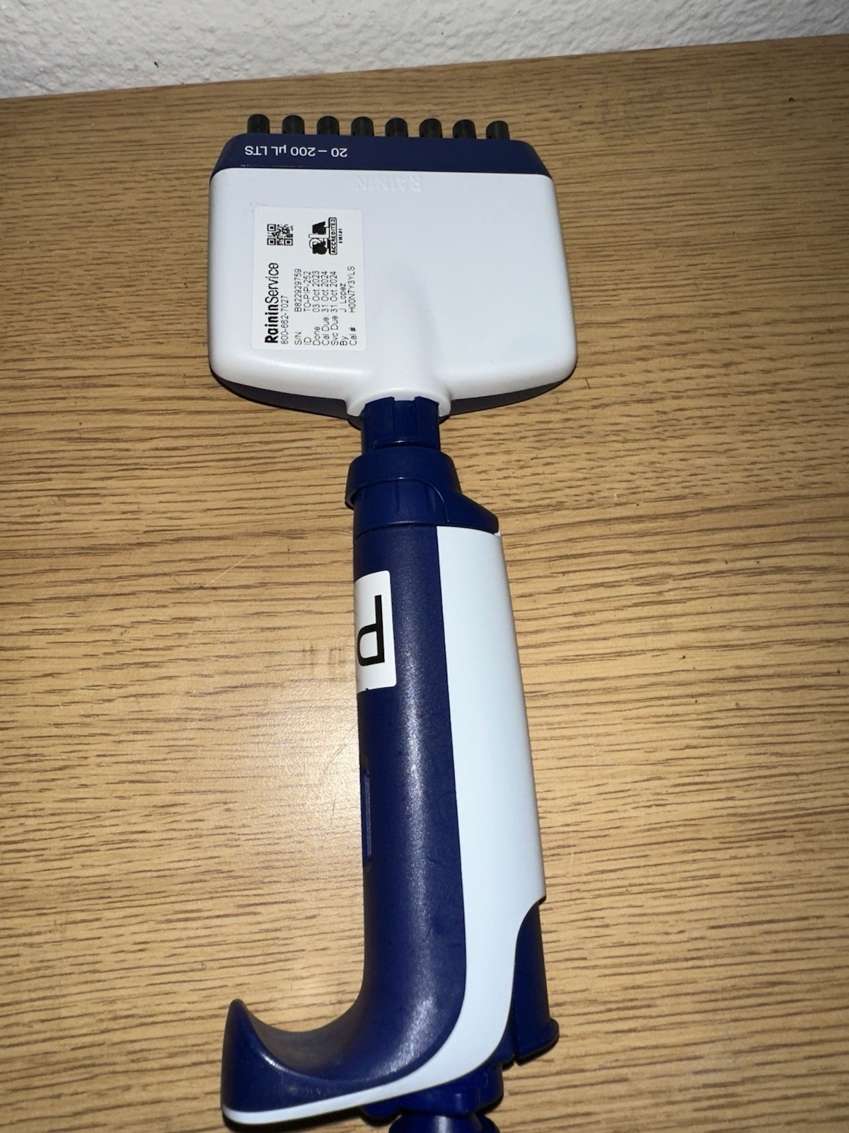 Rainin XLS Pipet Lite Multichannel Pipette, 12 Channel 20-200 μL