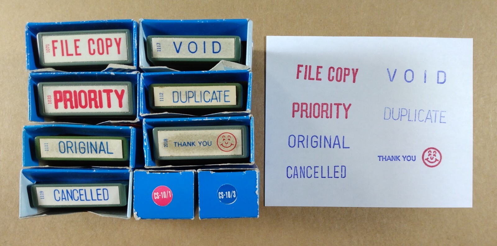 Shachihata Xstamper Stamps LOT OF 7 Priority Cancelled File Void Thank You ++