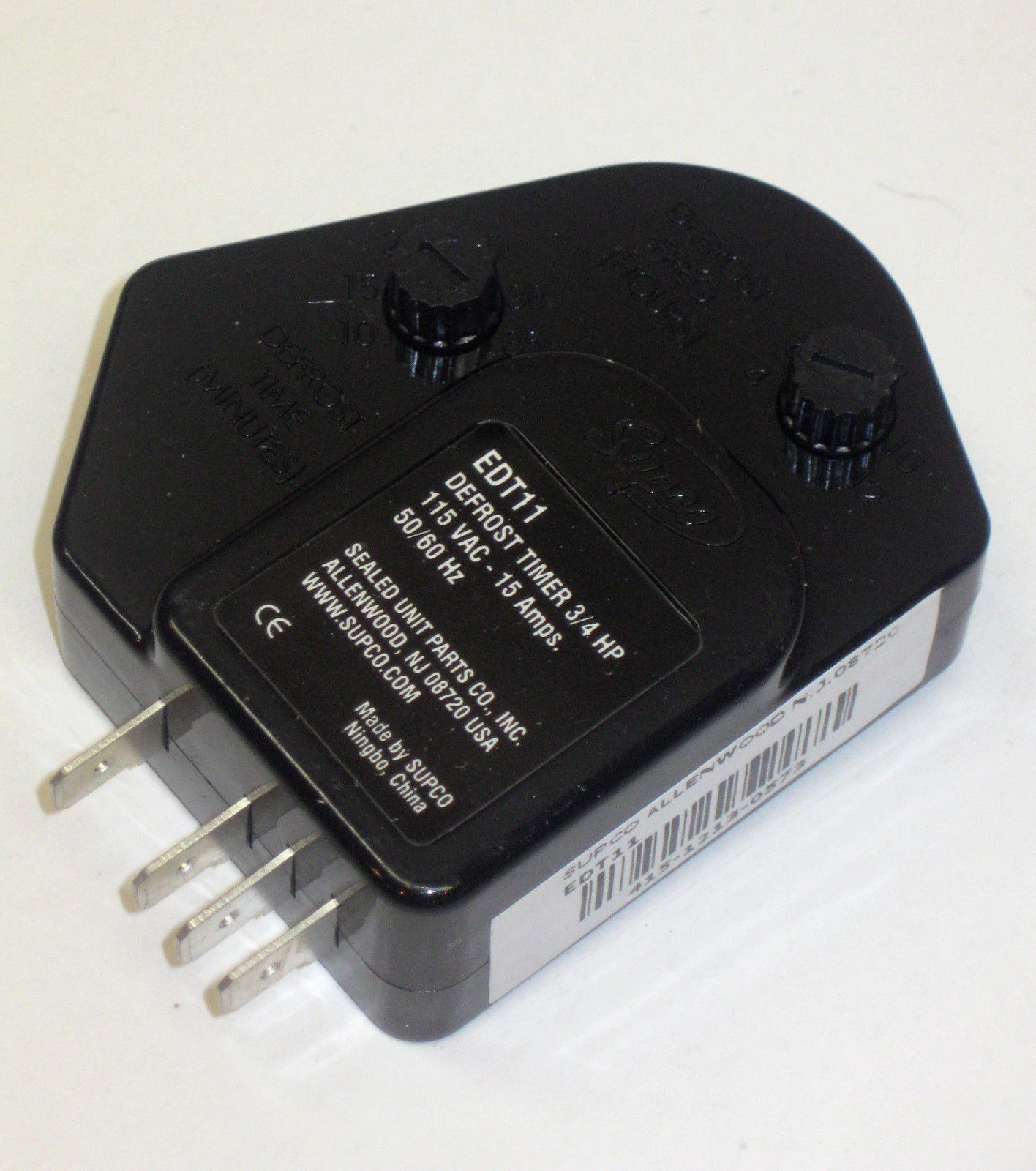 EDT11 SUPCO Refrigerator Defrost Timer Control Universal 120 Volt 15 Amp