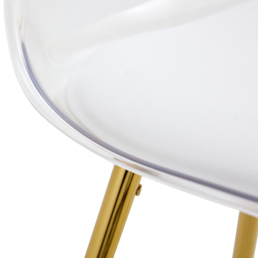 Modern PU Leather Bar Stools with Metal Legs for Kitchen Counter