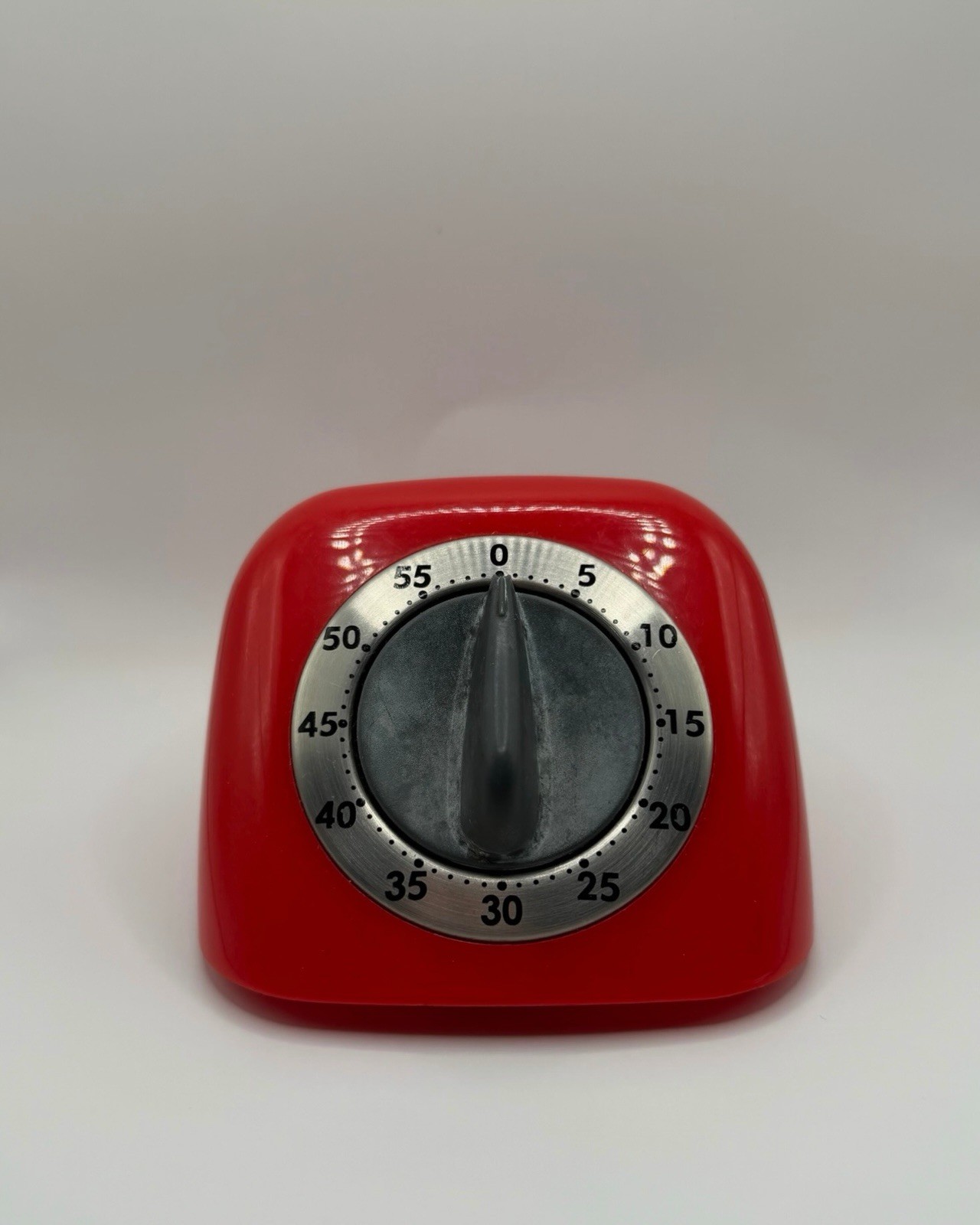 Mechanical Kitchen Timer Countdown Adjustable Red Dial 0-55 Minutes Modern