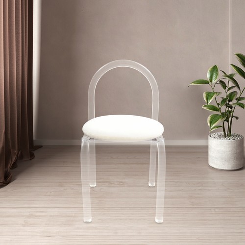 Modern Minimalist Acrylic Clear Desk Chair Makeup Chair 40*40*72cm Velvet