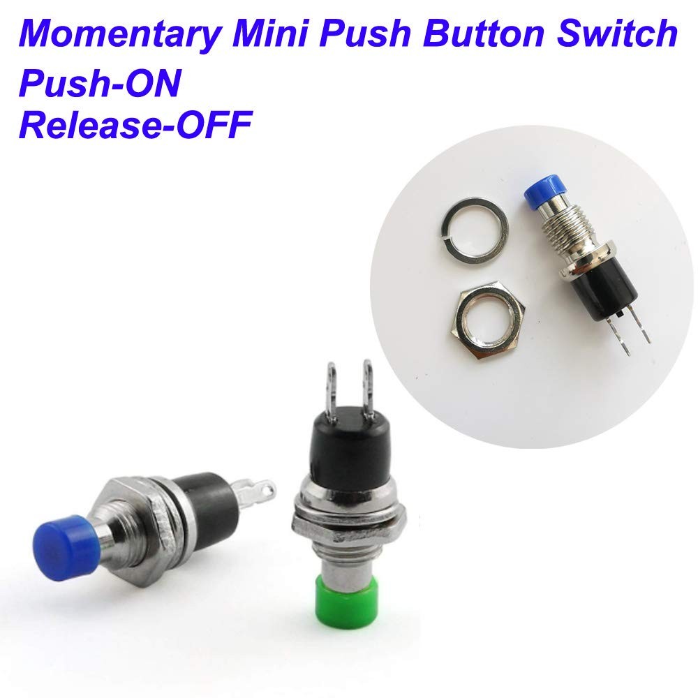 24pcs 7mm Mini Momentary Push Button 3V-6V-12V-24V-230V/1A, SPST Mix color