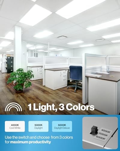 SUNCO 2X4 LED FLAT PANEL LIGHT DROP CEILING OFFICE SHOP - Scratch & Dent