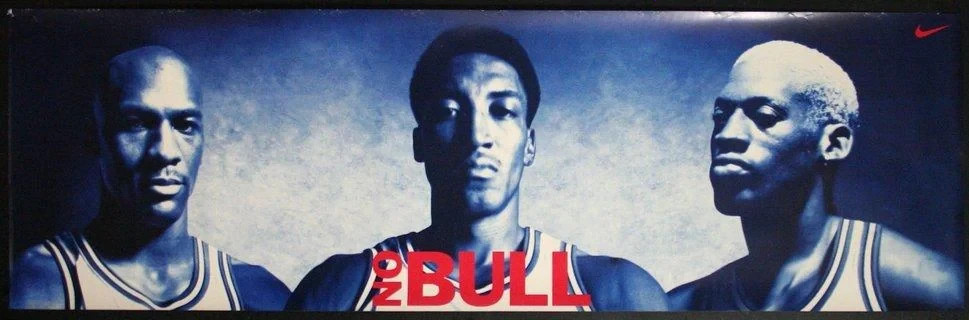 Nike No Bull Michael Jordan Scottie Pippen Dennis Rodman Basketball Poster