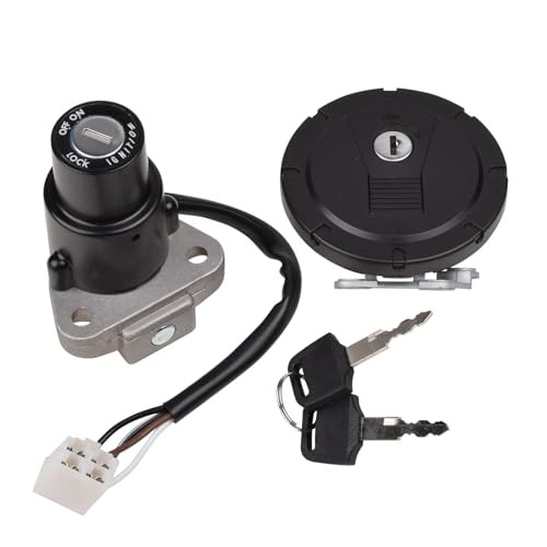 Motorcycle Ignition Switch Kit Assembly Fuel Gas Cap Lock Key Set Compatible