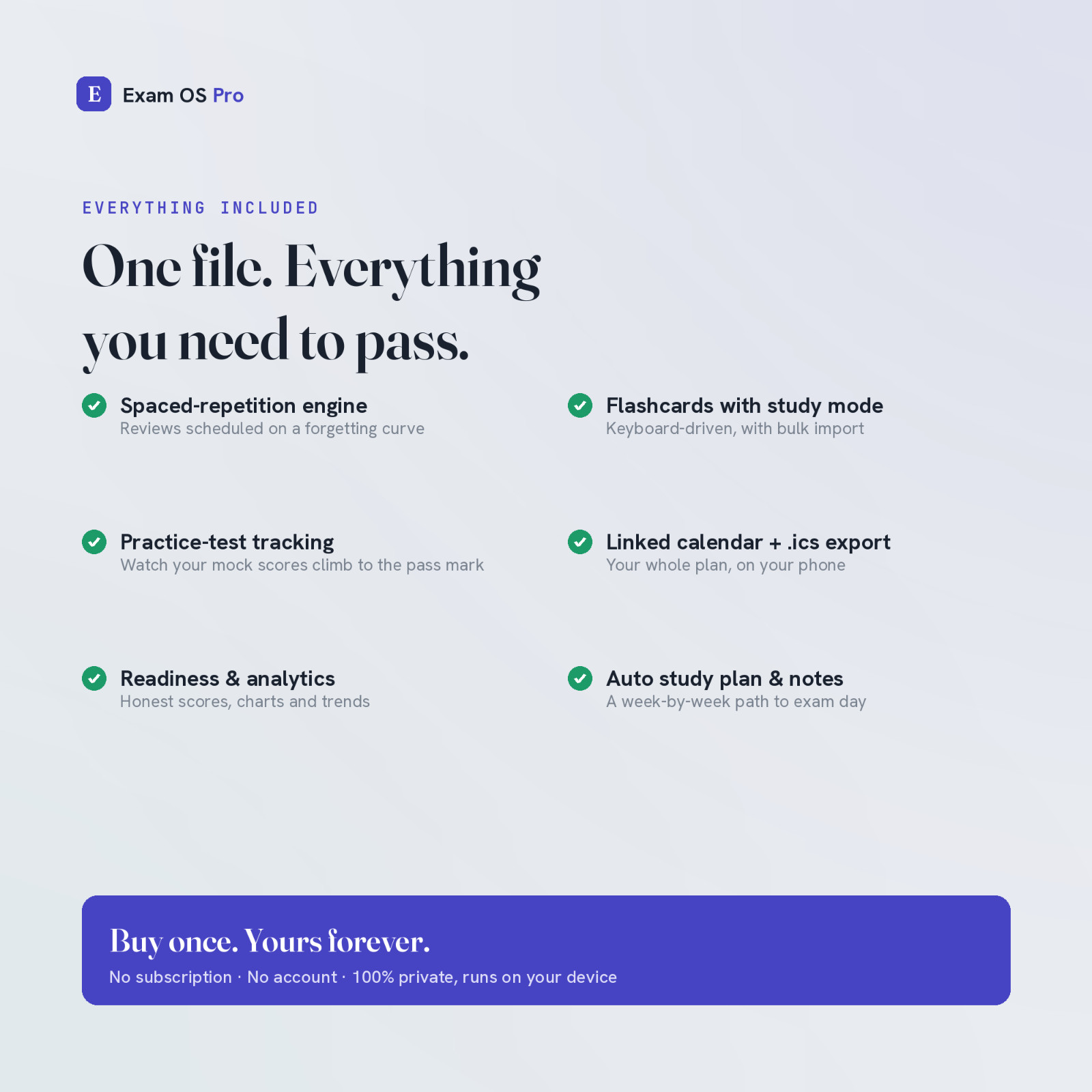 Exam OS Pro | All-in-One Study Tracker, Revision Planner & Readiness Score