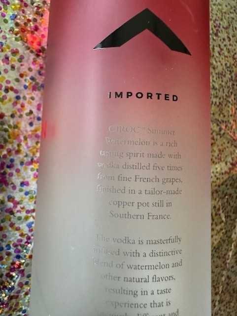 Empty Ciroc Vodka Bottles Summer Watermelon and Apple 750 ml Bottle
