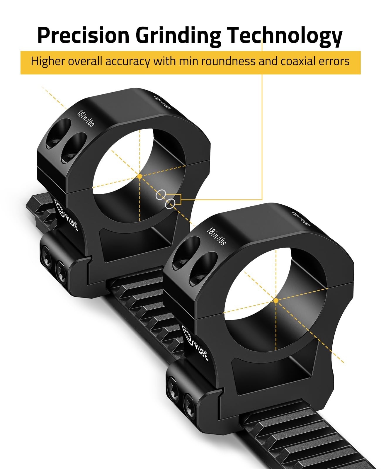30mm High Profile Precision Scope Rings Mount - Compatible with Picatinny Rails