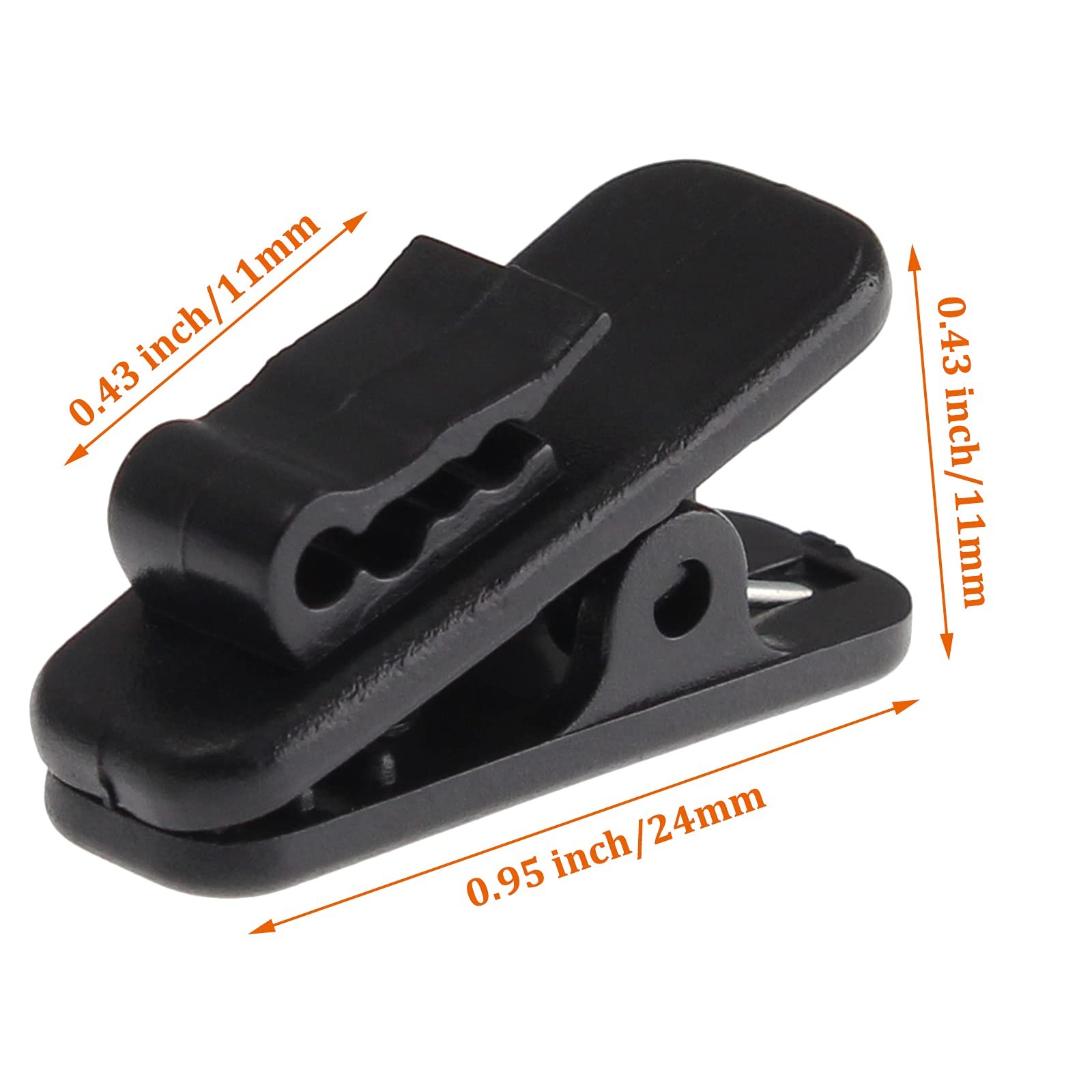 Clips for Earphone Wire, 24 Pack, Black