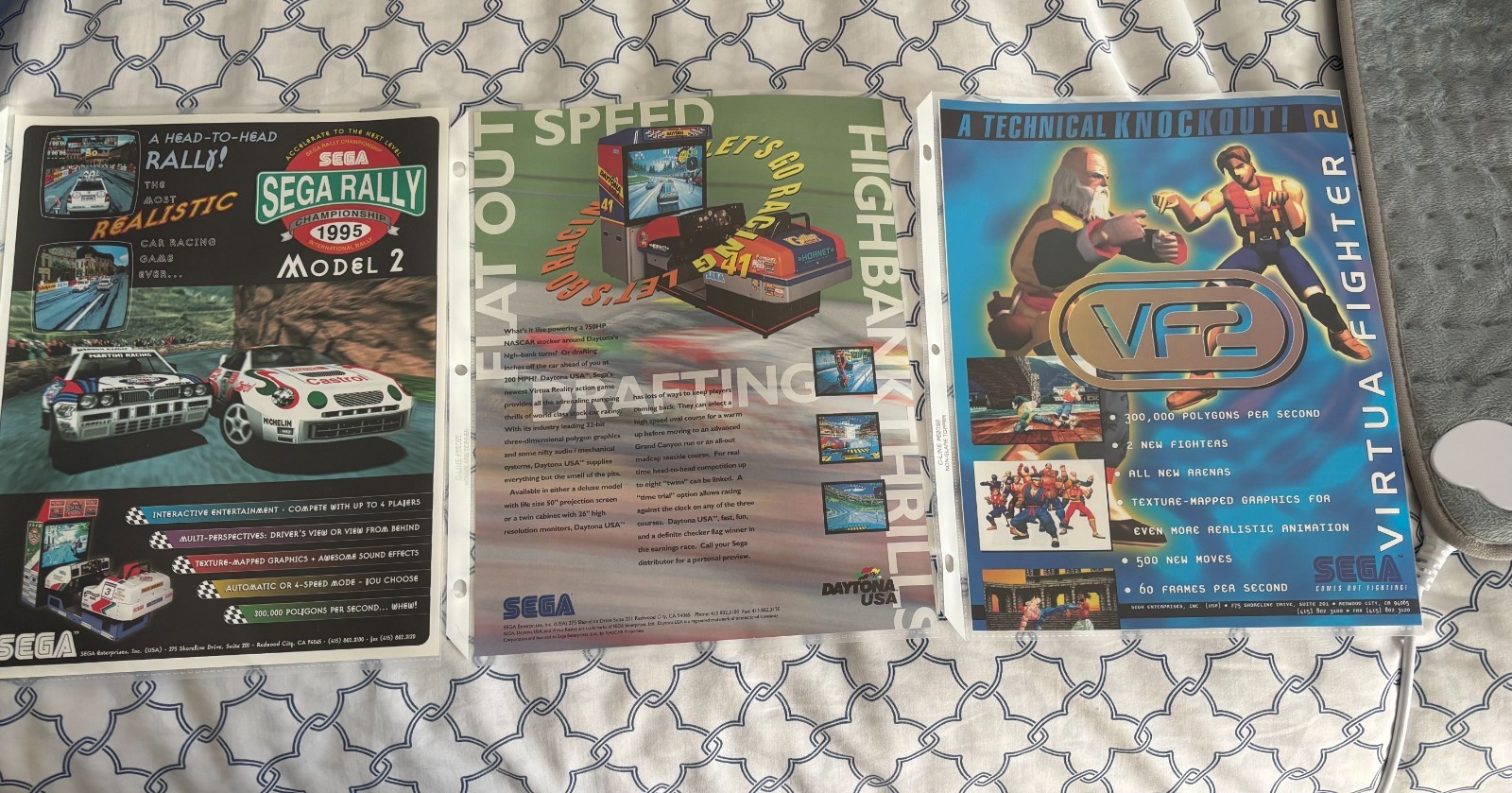6 DIFFERENT 1994 FACTORY ORIGINAL SEGA VIDEO GAME FLYERS