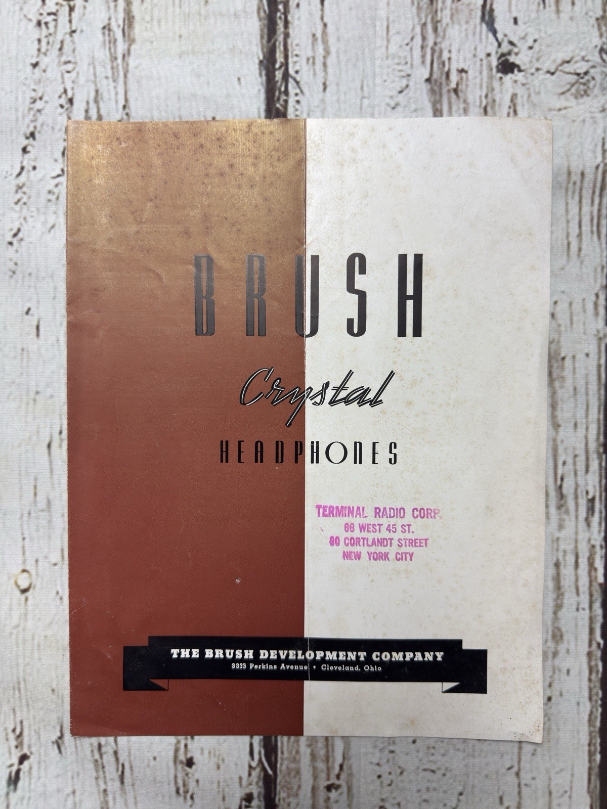 VTG Brush Crystal Headphones Radio Advertising Catalog Brochure Lookbook Guide