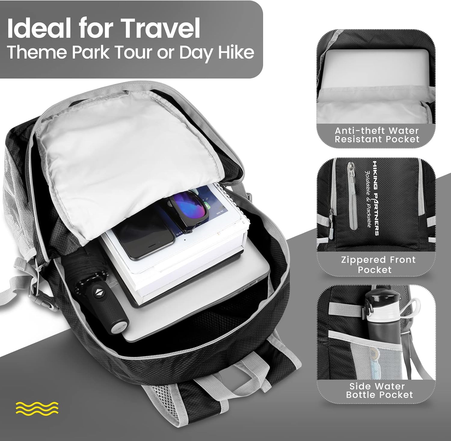 ZOMAKE Lightweight Packable Backpack, 35L Light Foldable Hiking Backpacks Water