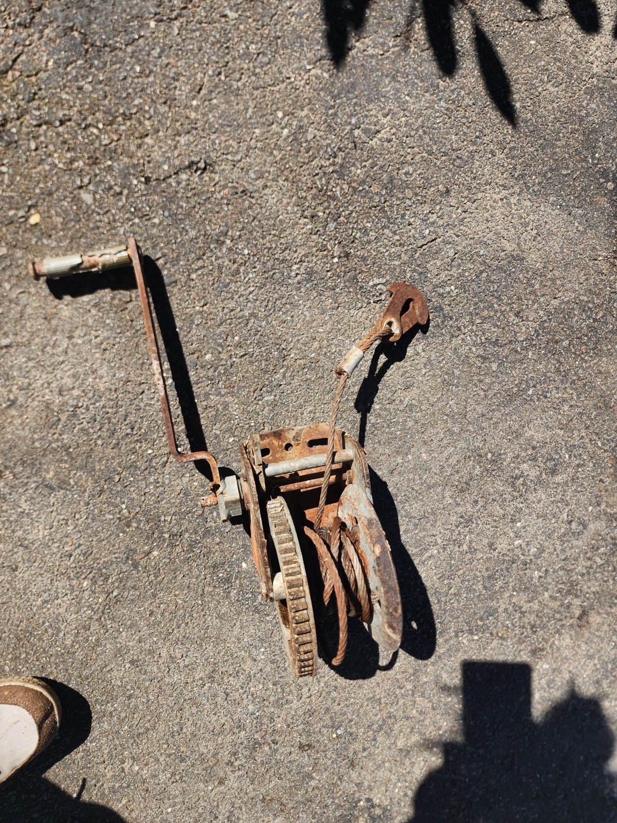 2100#Boat Winch with Bracket Manual Hand Crank