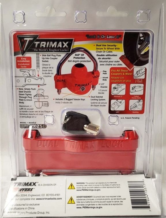 Trimax Locks UMAX25D TRAILER COUPLER ACCESSORIES