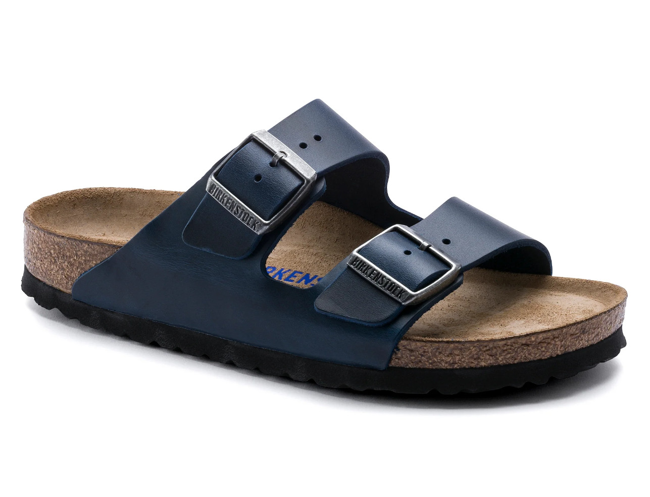 Birkenstock Arizona Blue Oiled Leather Soft Footbed Unisex Sandals Narrow/Wide