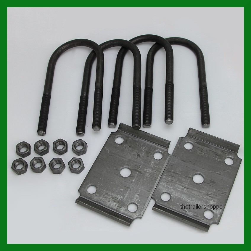 Trailer Ubolts 3" Round 5,200 & 6,000 Spring Axle Kit 1/2" U-Bolt 7" Long