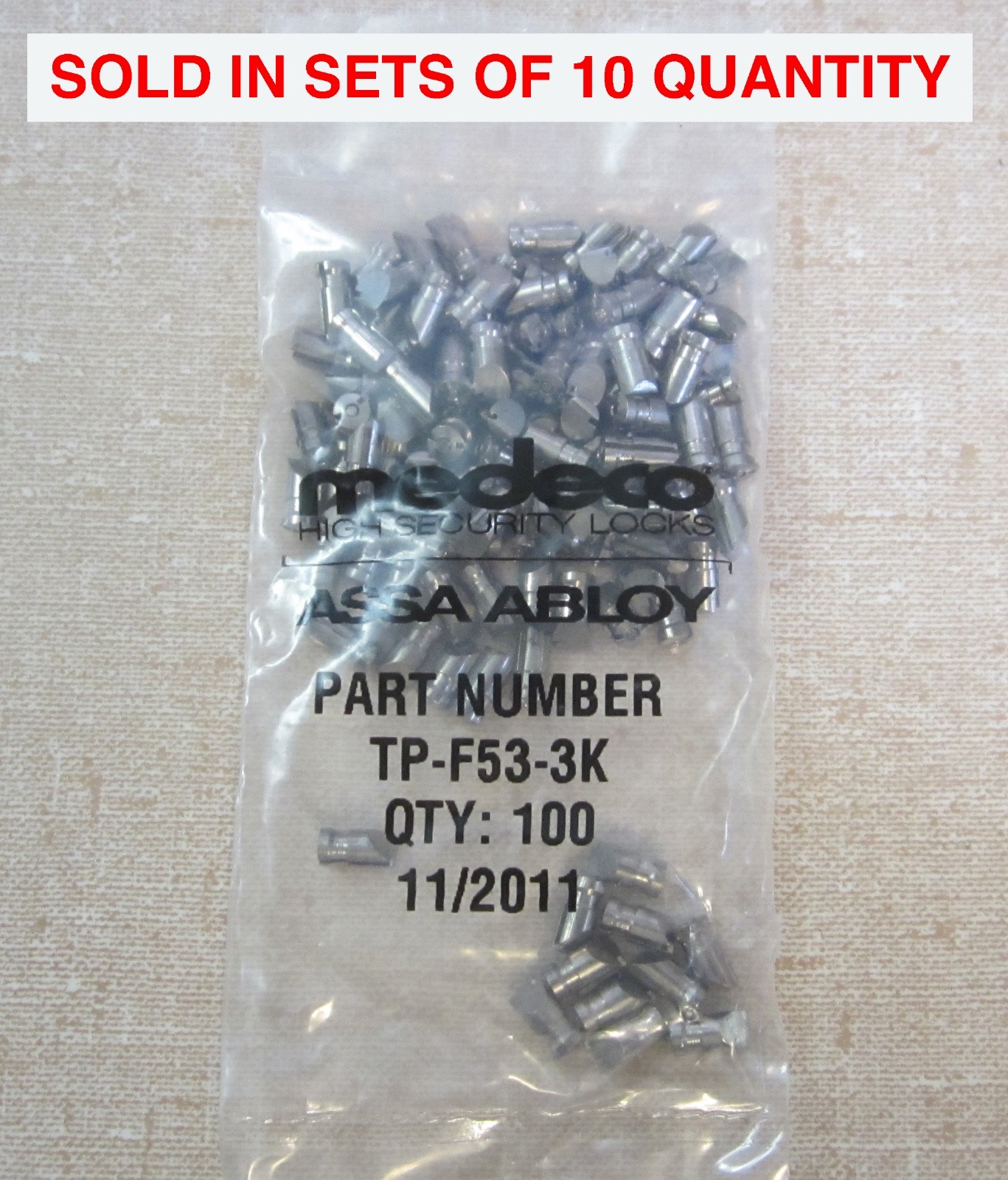 10 Medeco Security Locks TP-F53-3K Medeco3/Medeco Biaxial Broached Bottom Pins