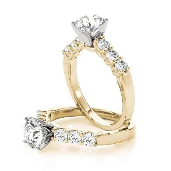 Round Cut 1.65 Ct VVS1 Diamond Lab-Created Engagement Ring 14K Yellow Gold FN