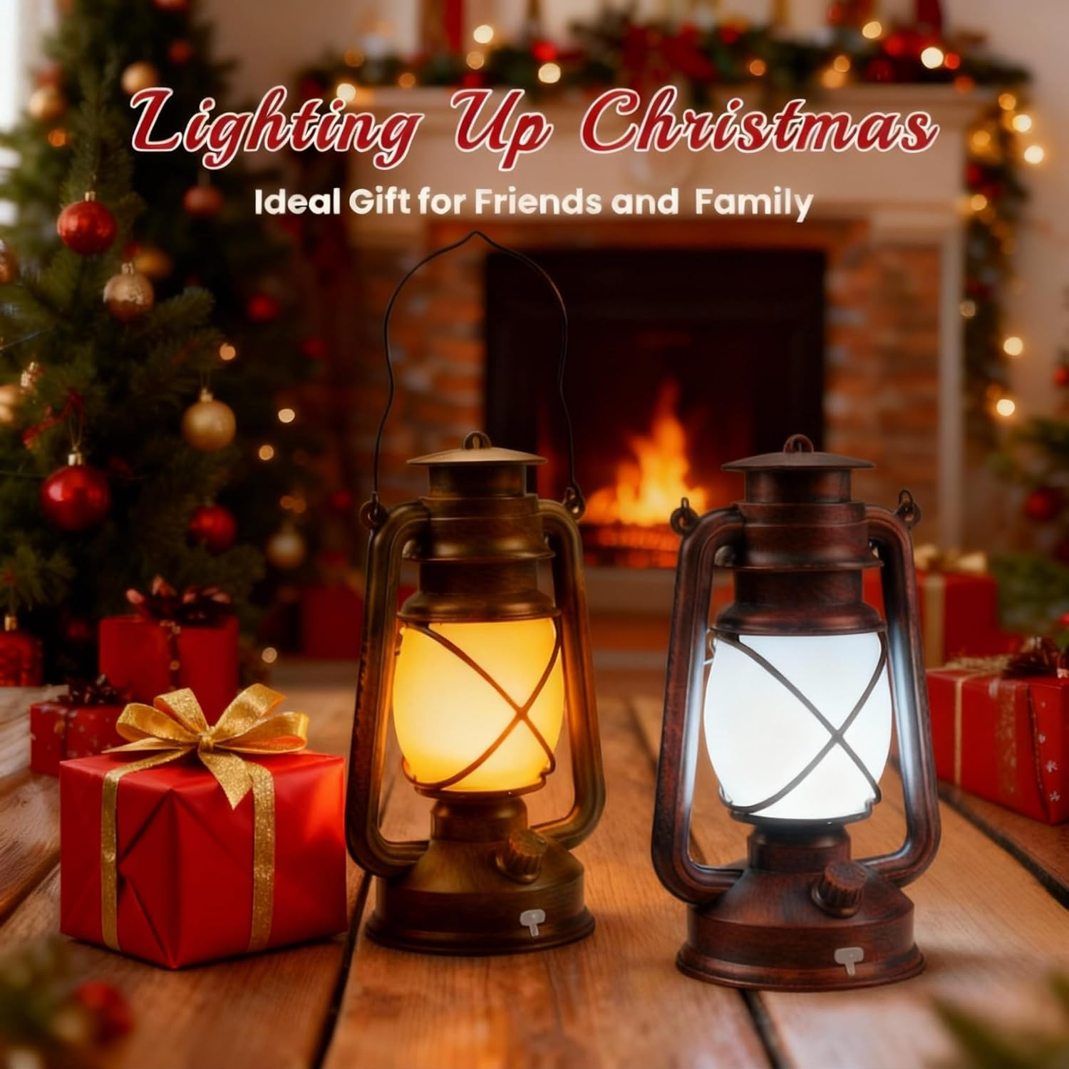 2 Pack Bronze Vintage 4 Modes Rechargeable Lanterns with Remote Control | Waterp