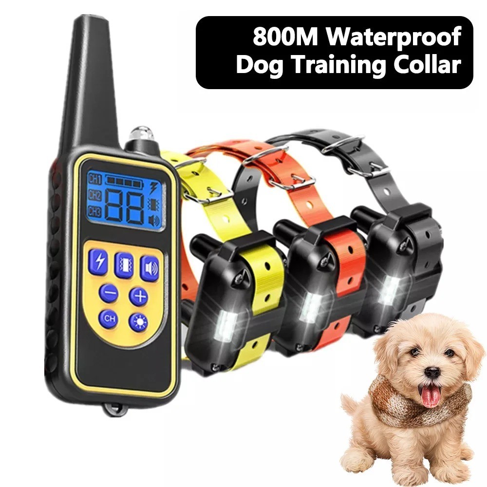 2026 Dog Training Shock Collar IPX7 Waterproof Rechargeable E-Collar Beep Safe