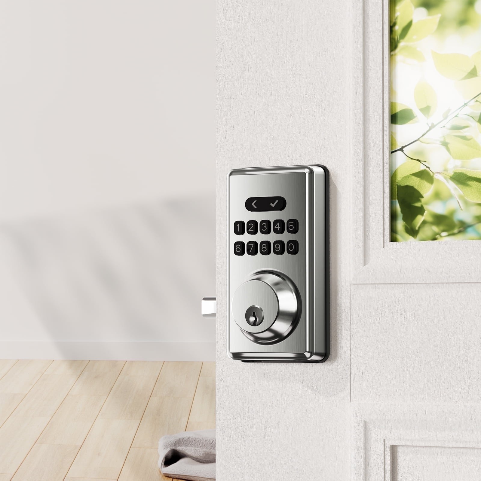 HWKTSMA Keyless Entry Door Lock Deadbolt with Keypad, Digital Smart Locks with C