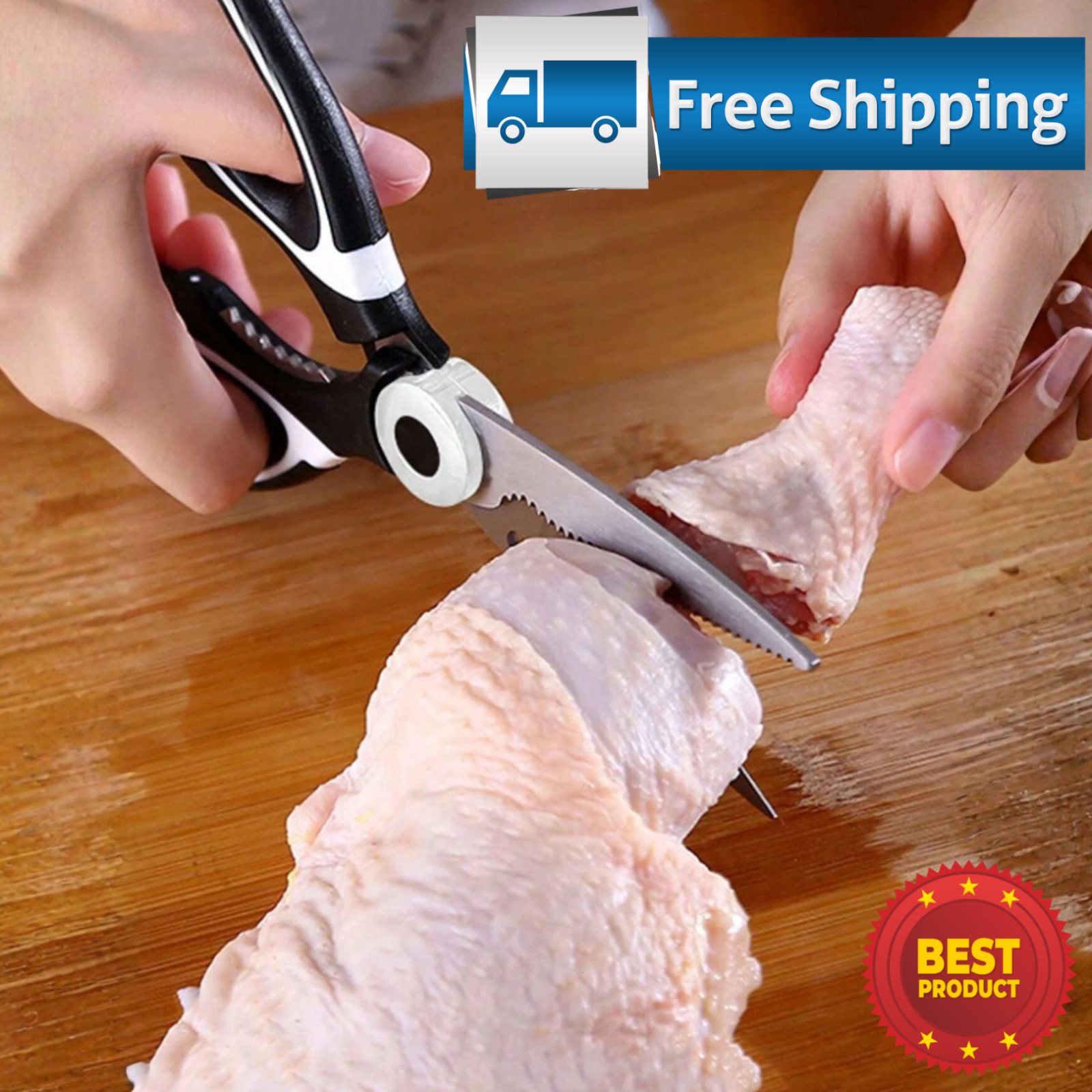 Stainless Steel Kitchen Shears Heavy Duty Scissors for Meat Fish Chicken Bones