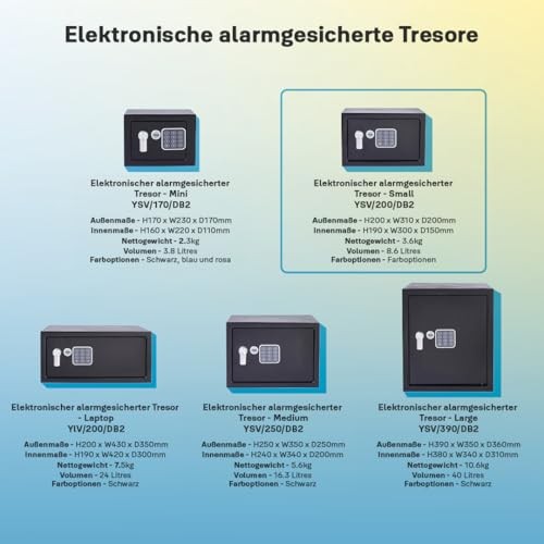 ale YSV/200/DB2 value safe, digital keypad, LED illuminated indicators,