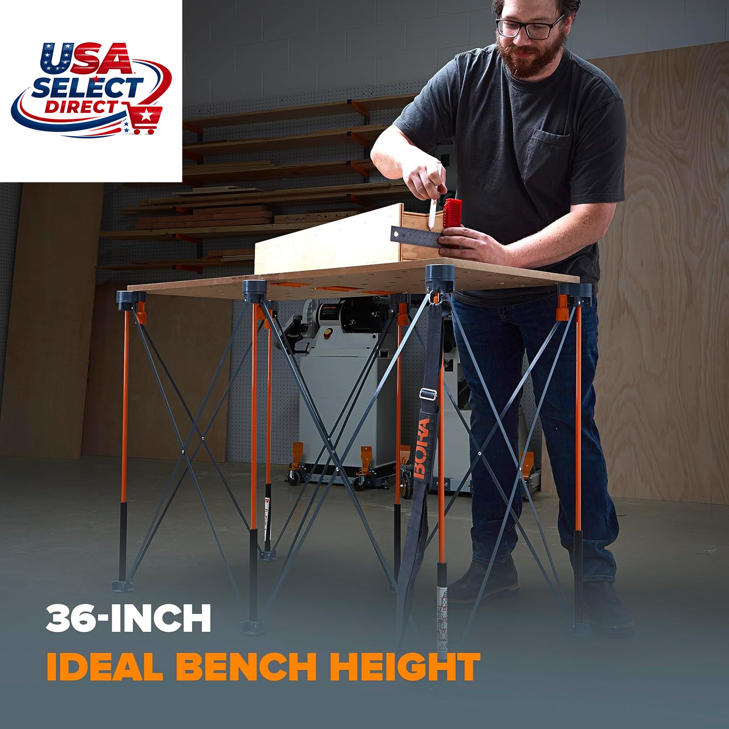 Heavy Duty Folding Workbench Table 2X4 Ft Portable 2500 Lb Capacity