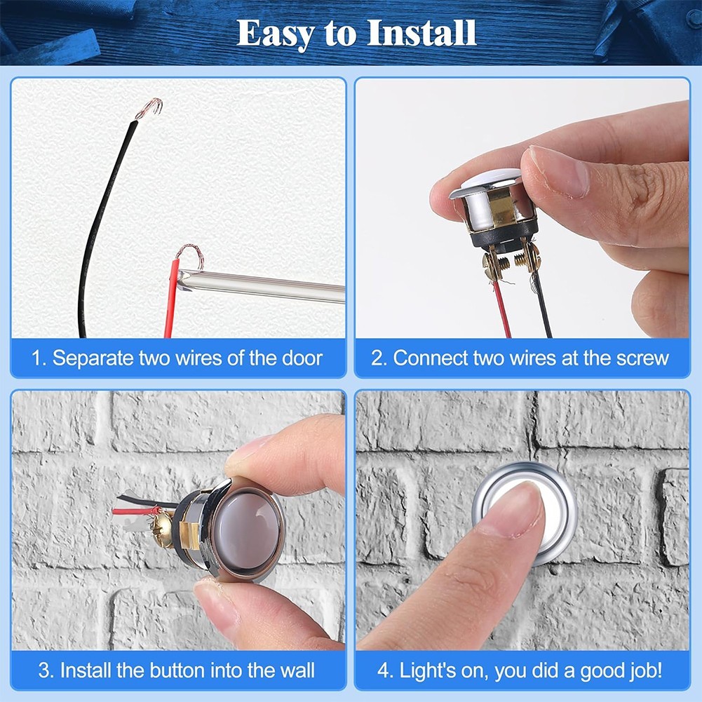 Light Up Wired Doorbell Button Replacement 2 Pack Designed for User Convenience