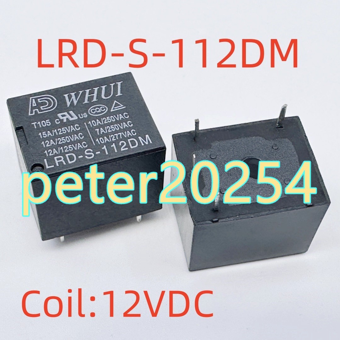 2PC New LRD-S-112DM WHUI Coil:12V-12A 4-pin Relay #TT