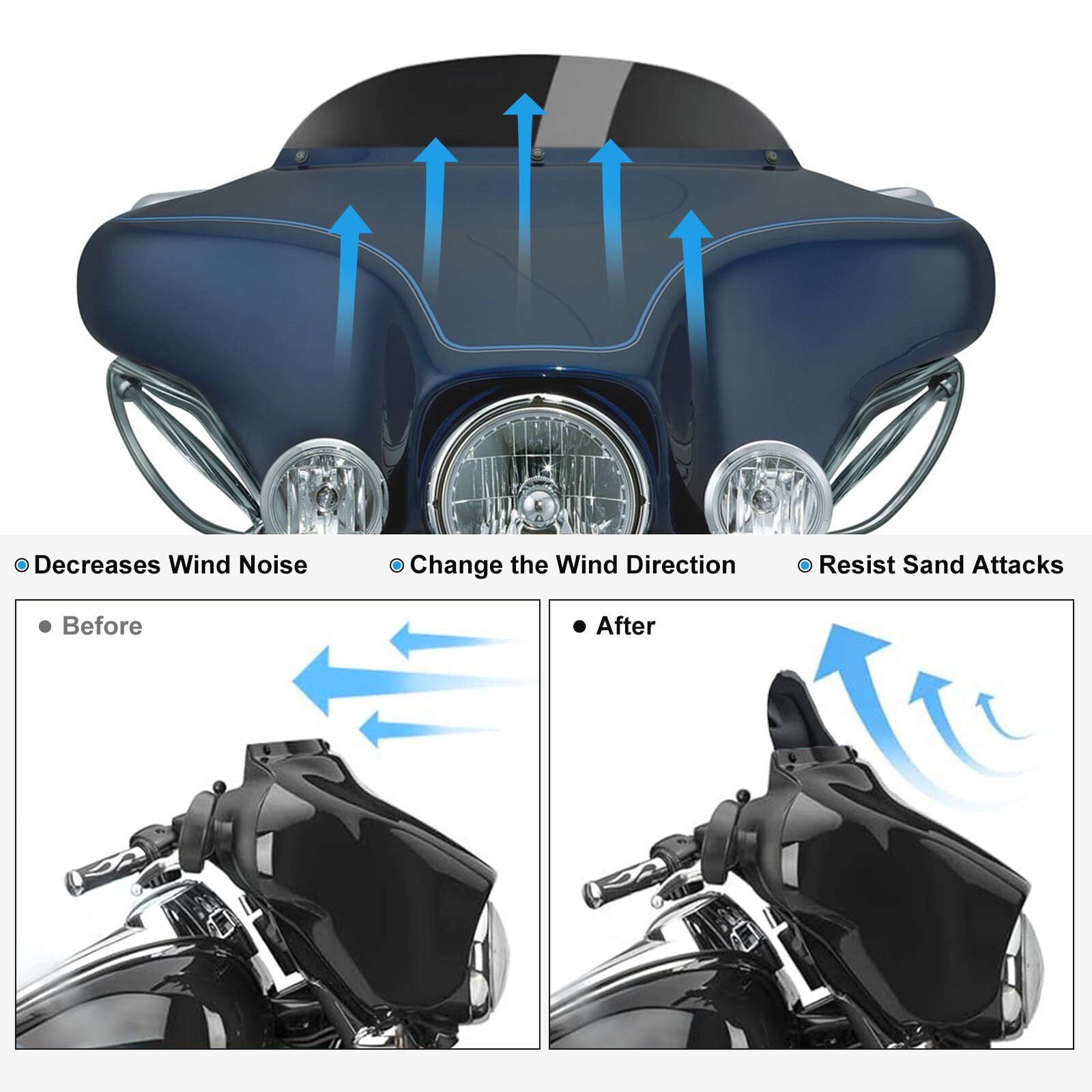 4.5" Windshield-Windscreen For Harley Electra Glide Classic FLHTC FLHTCU 1996-13