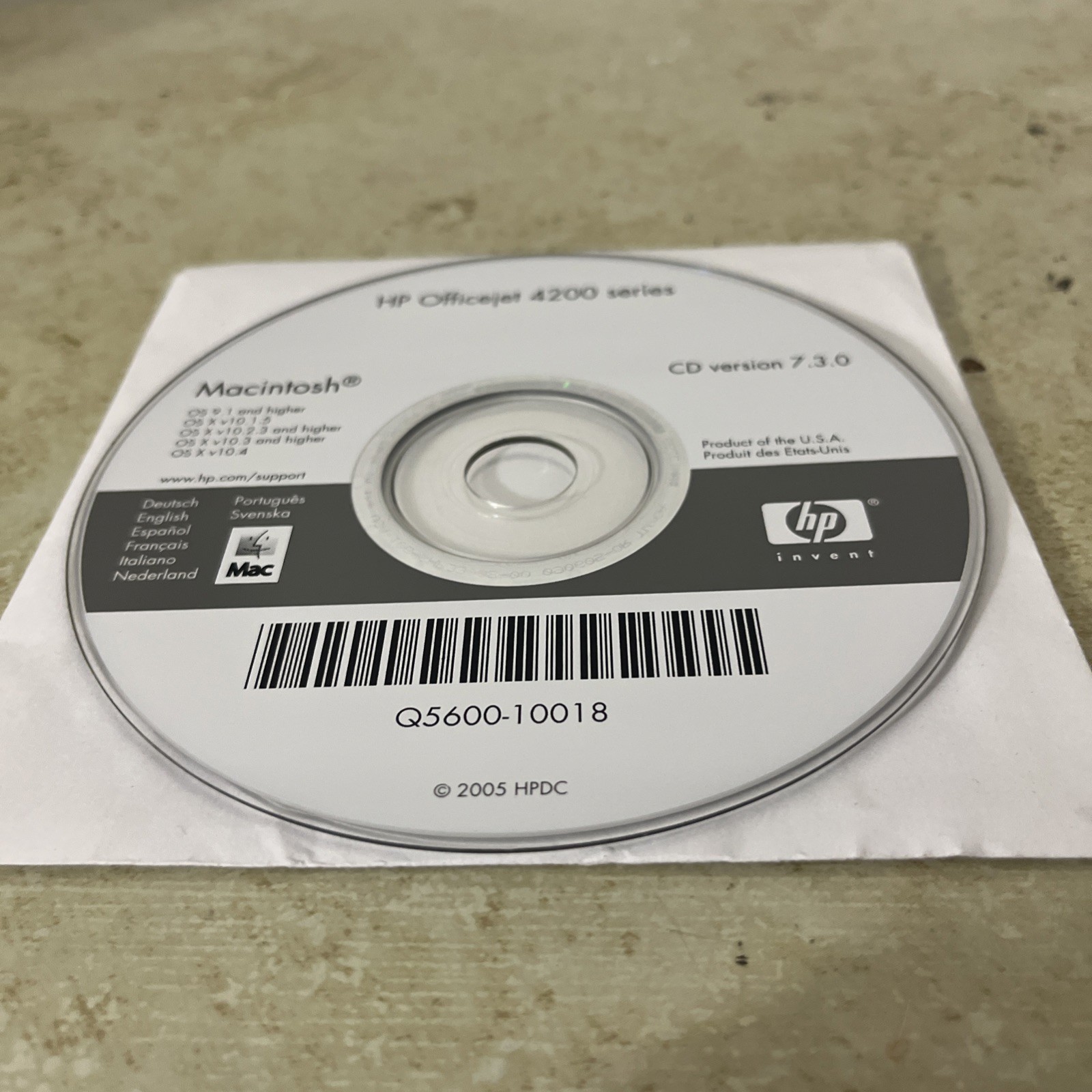 HP Officejet 4200 Series Printer Software DISC ONLY MAC 7.3