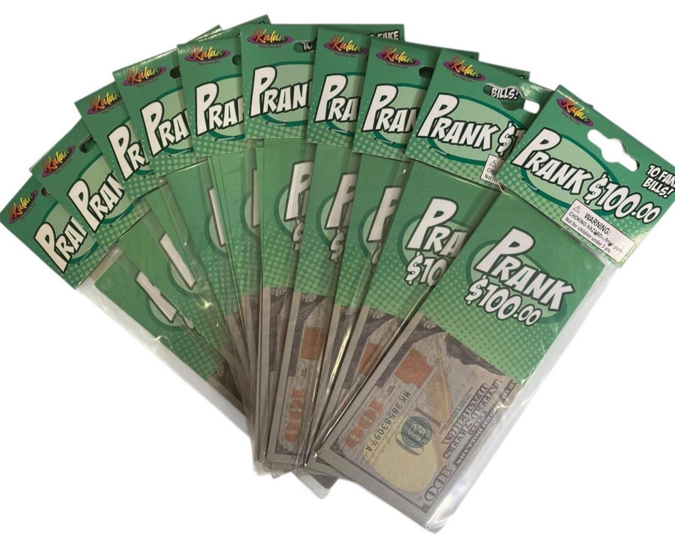 100 TOTAL $100 Hundred Dollar Bill Cash Grab Pranks, Gags & Jokes - wholesale