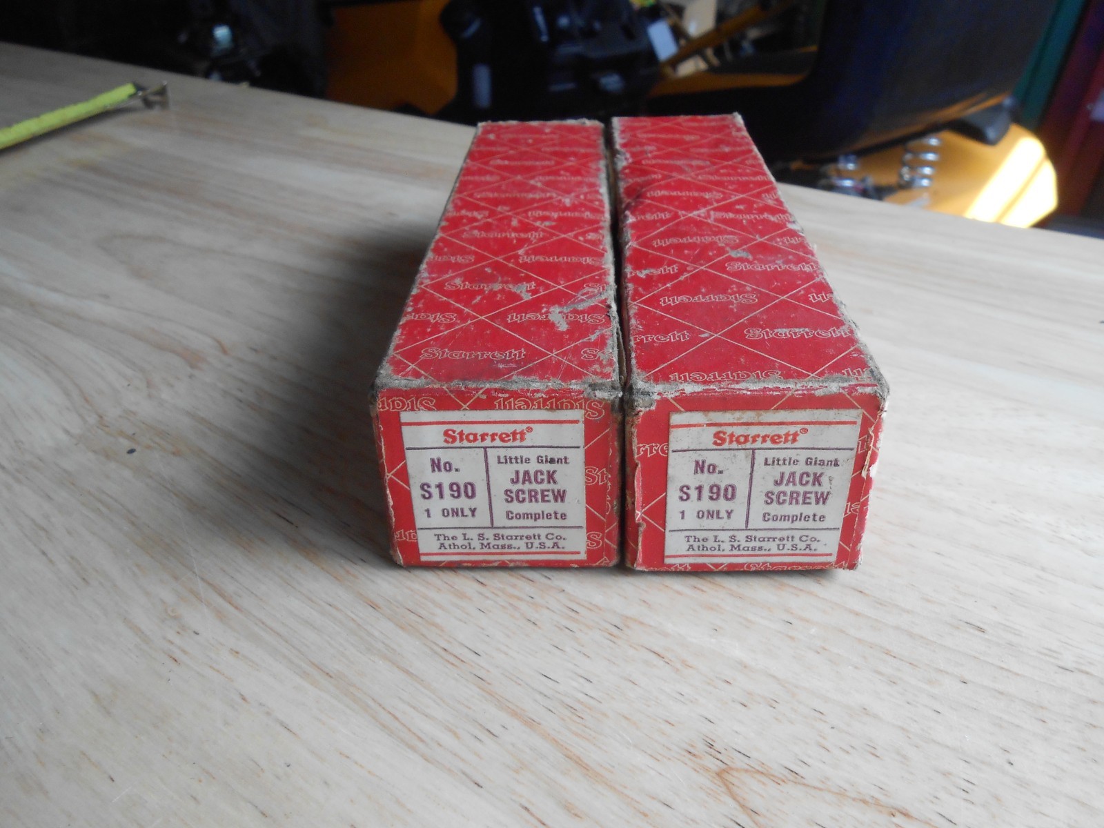 TWO STARRETT S190 JACK SCREW SETS---ONE IS MISSING TALL BASE-LIGHTLY USED