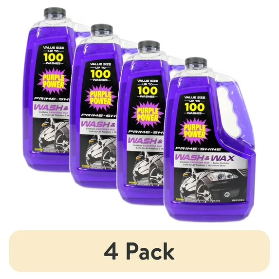 (4 Pack)  Wash & Wax 100 Oz Automotive Cleaner with Carnauba Wax