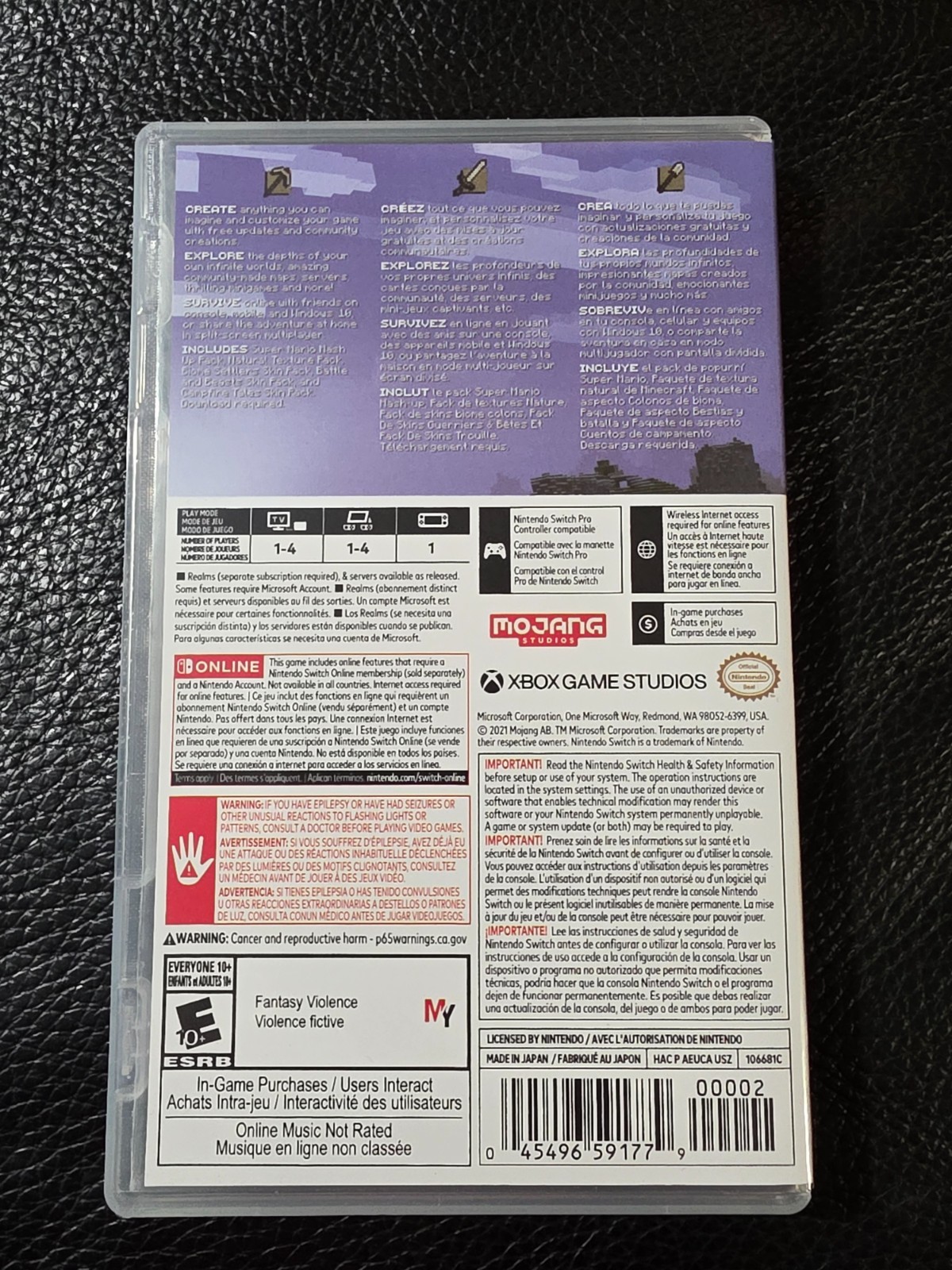 Replacement Case (NO GAME) Nintendo Switch Minecraft
