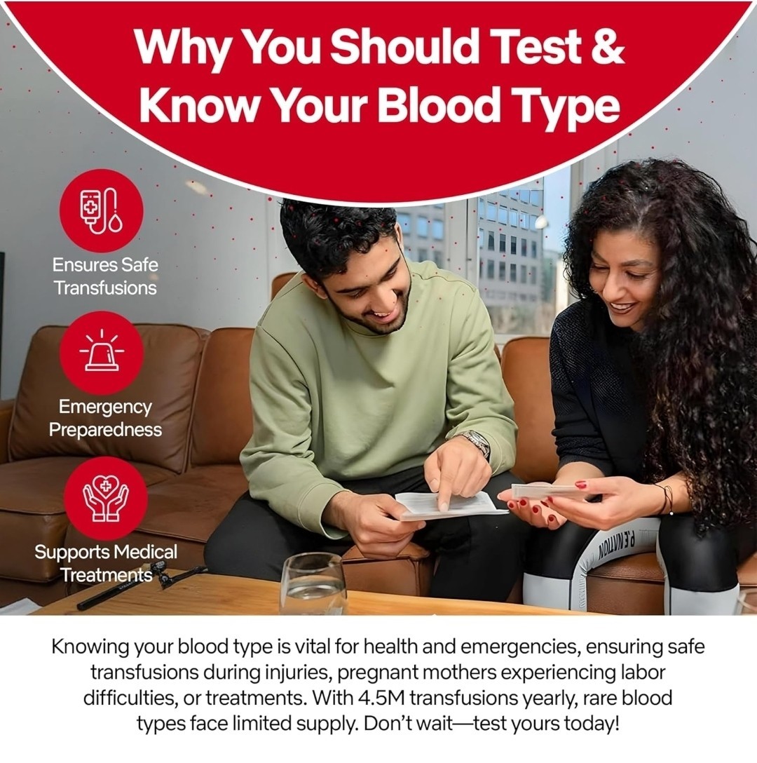 Complete Kit BLOOD Type Test EldonCard HOME TEST Kit Air Sealed Envelope