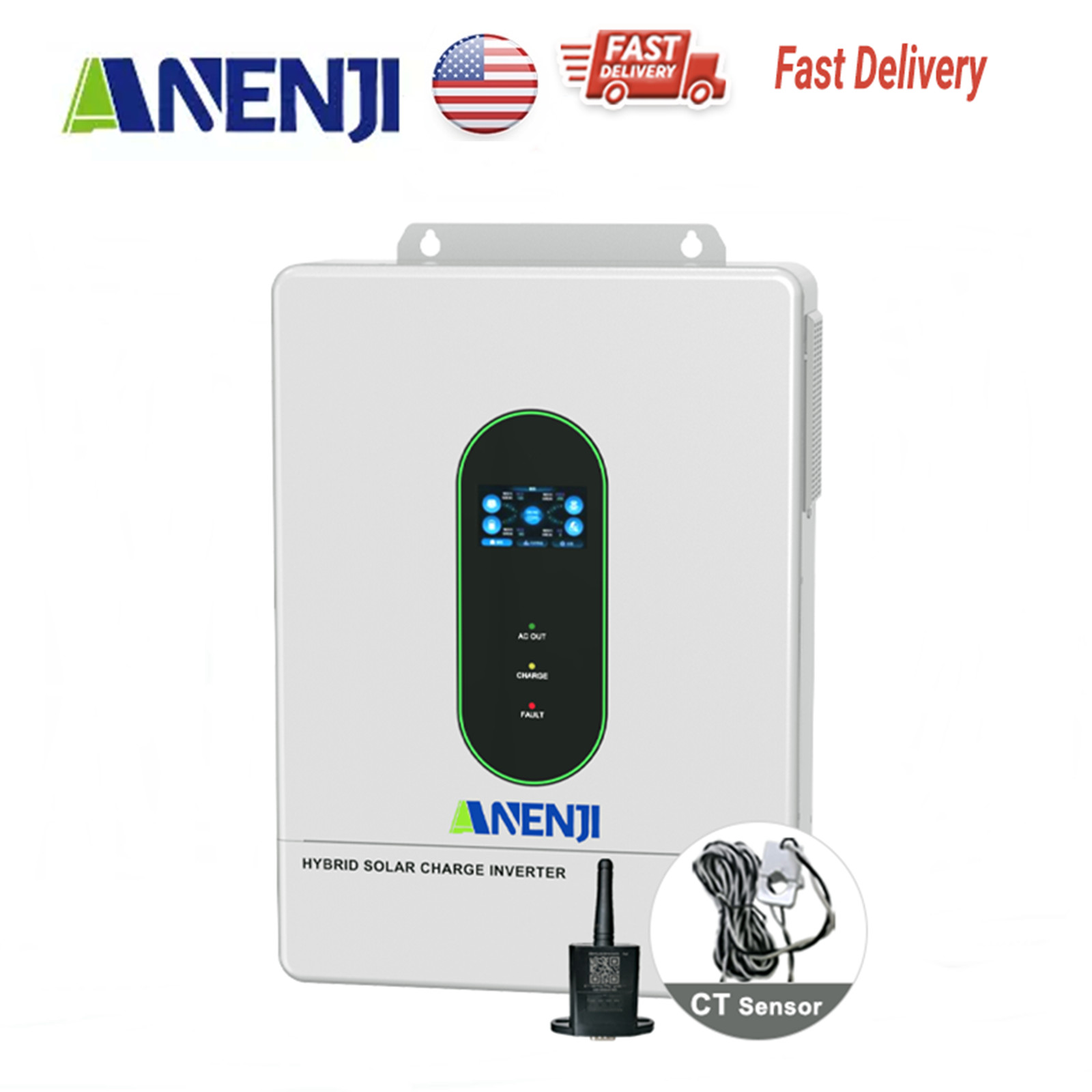 12KW 48V Solar Hybrid Inverter Split Phase AC 120V/240V MPPT 200A Controller +CT