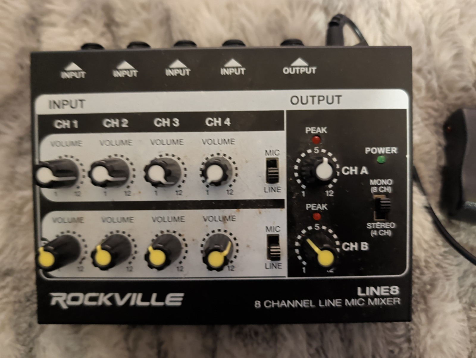 Rockville LINE8 USB 8 Channel Mic/Line Mixer w/ USB Computer Recording Interface